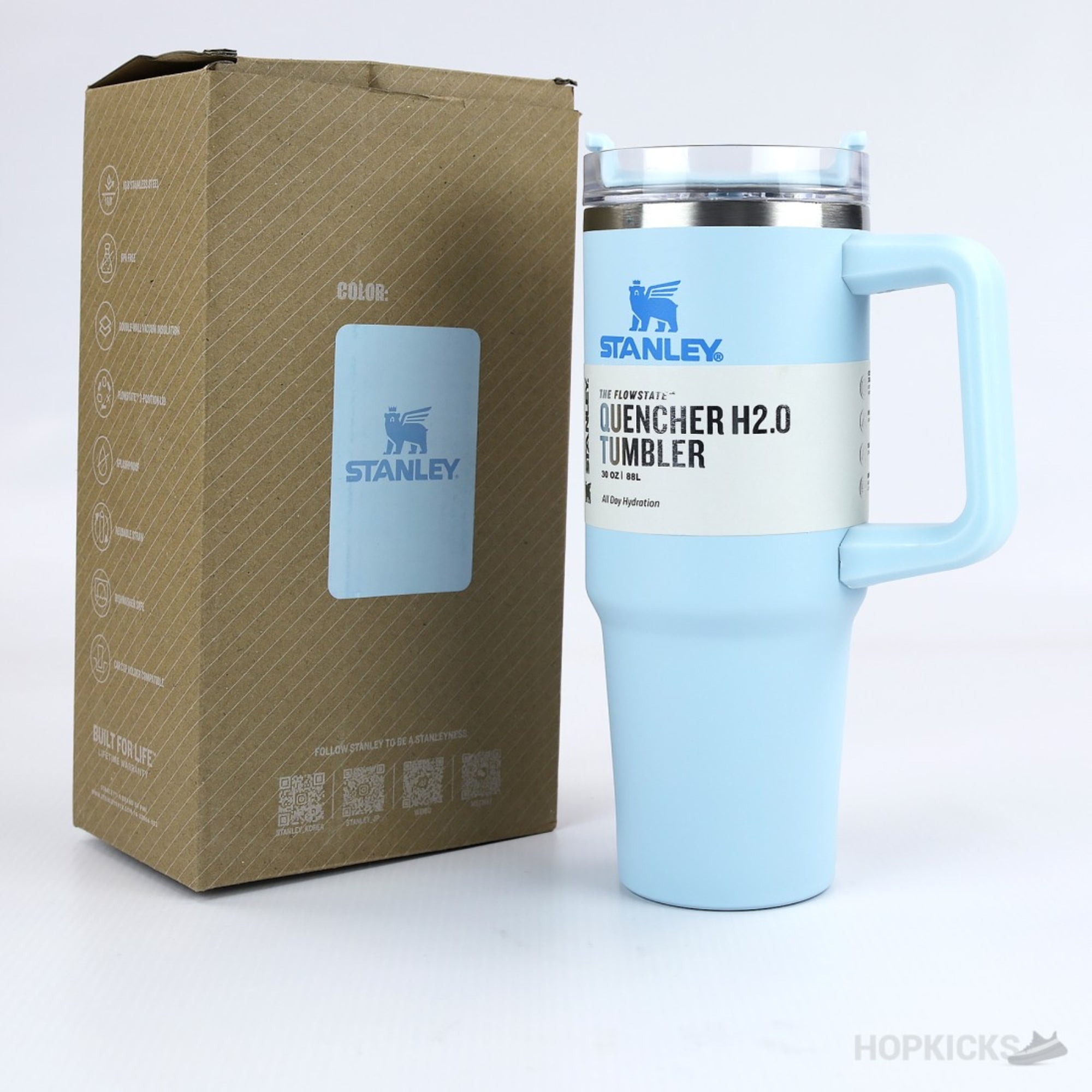 Light Blue Stanley 40 Oz Stainless Steel Tumbler | Leak-Proof Vacuum Insulated Travel Mug | Hot & Cold