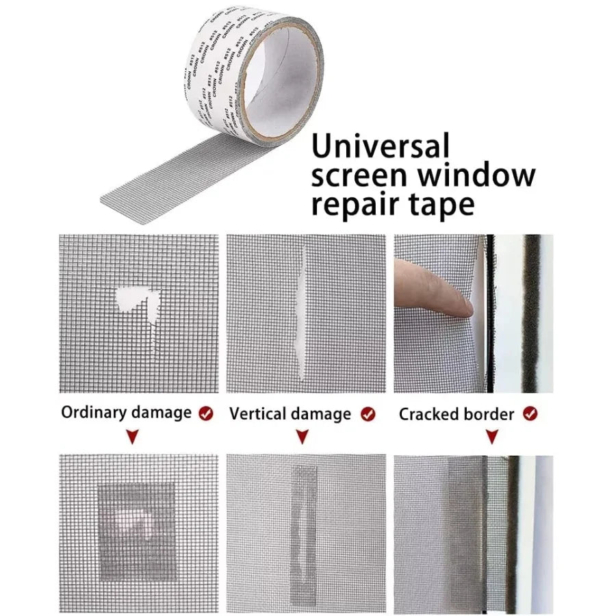 Mesh Roll Tape | Self-Adhesive Window Screen Repair Patch | 3M Anti-Insect Fiberglass