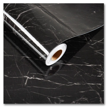 Black & Grey | Marble Sheet Sticker 60x200cm | Waterproof Self-Adhesive PVC Wallpaper for Furniture Walls